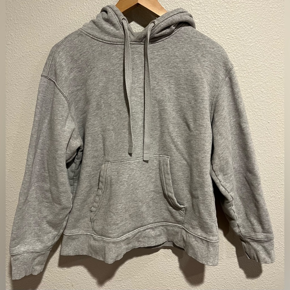 Athleta Cropped Oversized Heavy Weight Hoodie Sweater Grey Size Medium